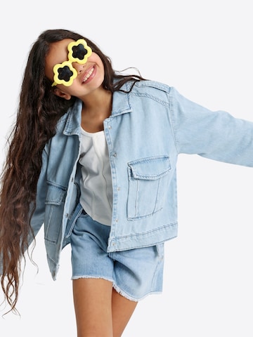 Solang Jacke Jeansjacke Denim Look zwei Brusttaschen in Blau