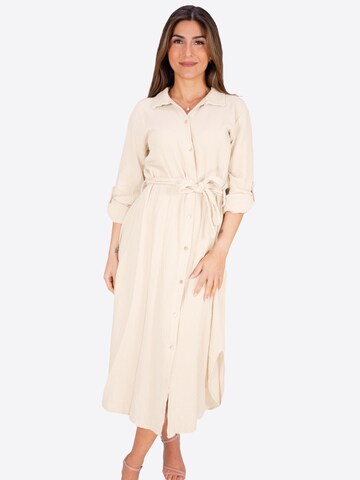 Robe-chemise 'Victoria' Seasons of April en beige : devant