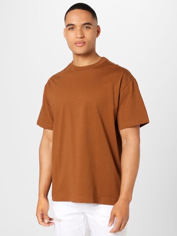 T-Shirt WEEKDAY en marron : devant