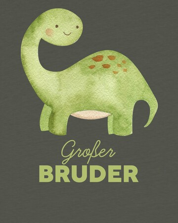 Maglietta 'Dinosaurier 04 Großer Bruder' di watabout.kids in verde