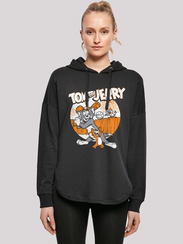F4NT4STIC Sweatshirt 'Tom And Jerry Play Baseball' in Zwart: voorkant
