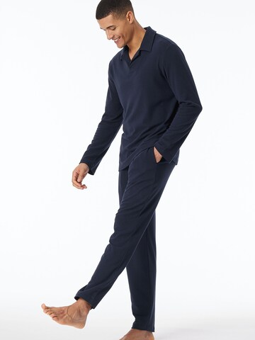 SCHIESSER - Pijama largo 'Selected Premium Warming' en azul