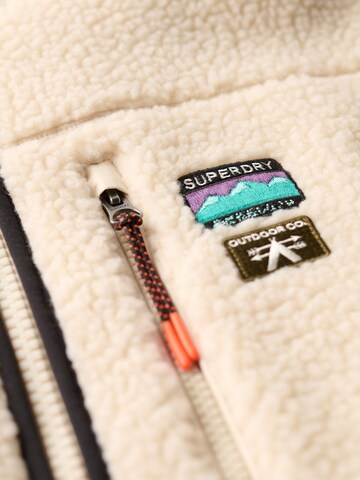 Superdry Fleece jas in Beige