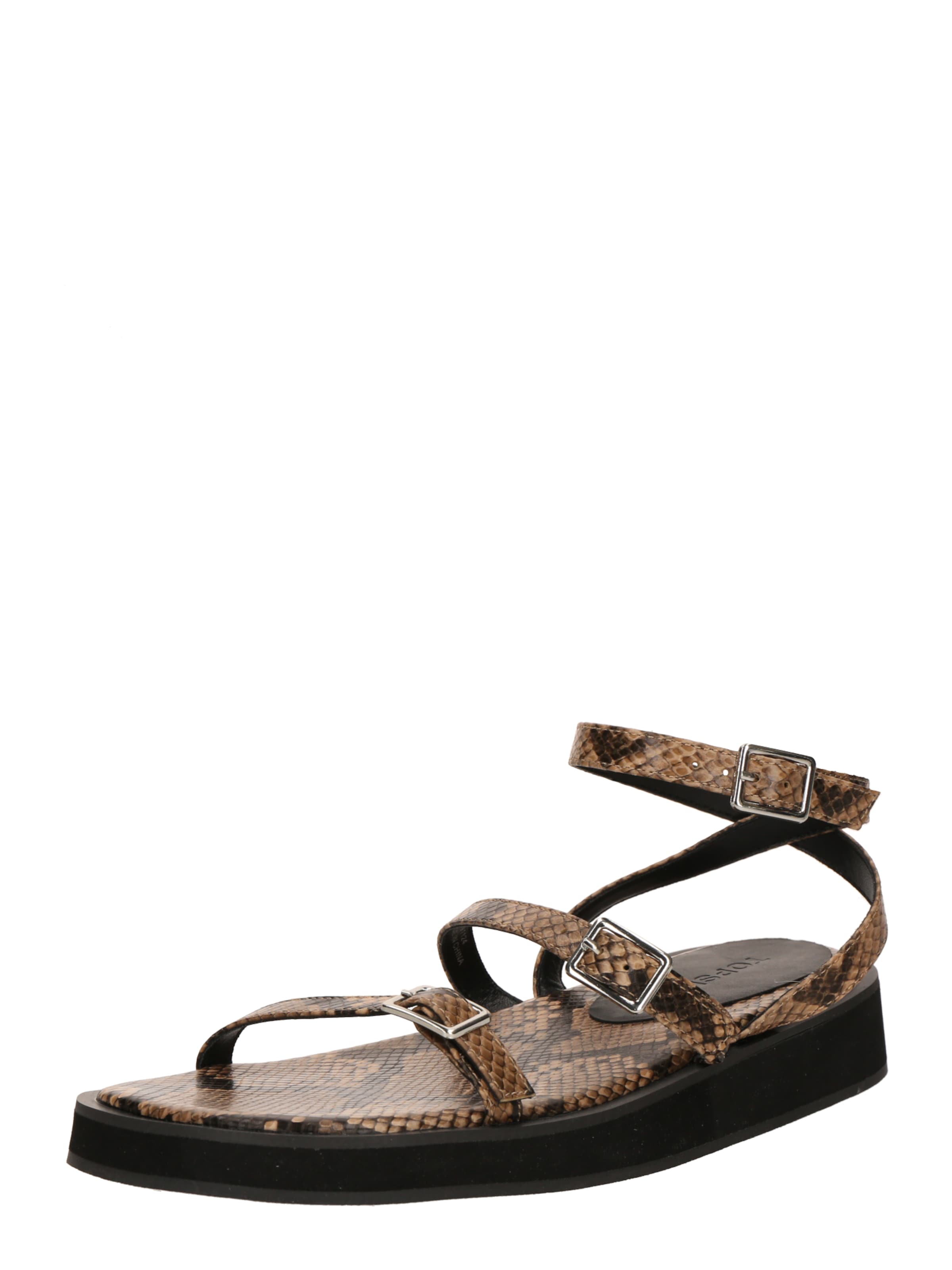 Sandales à lanières 'Jake' TOPSHOP en beige : devant