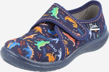 BECK Slippers 'Dinosaurier' in Blue: front