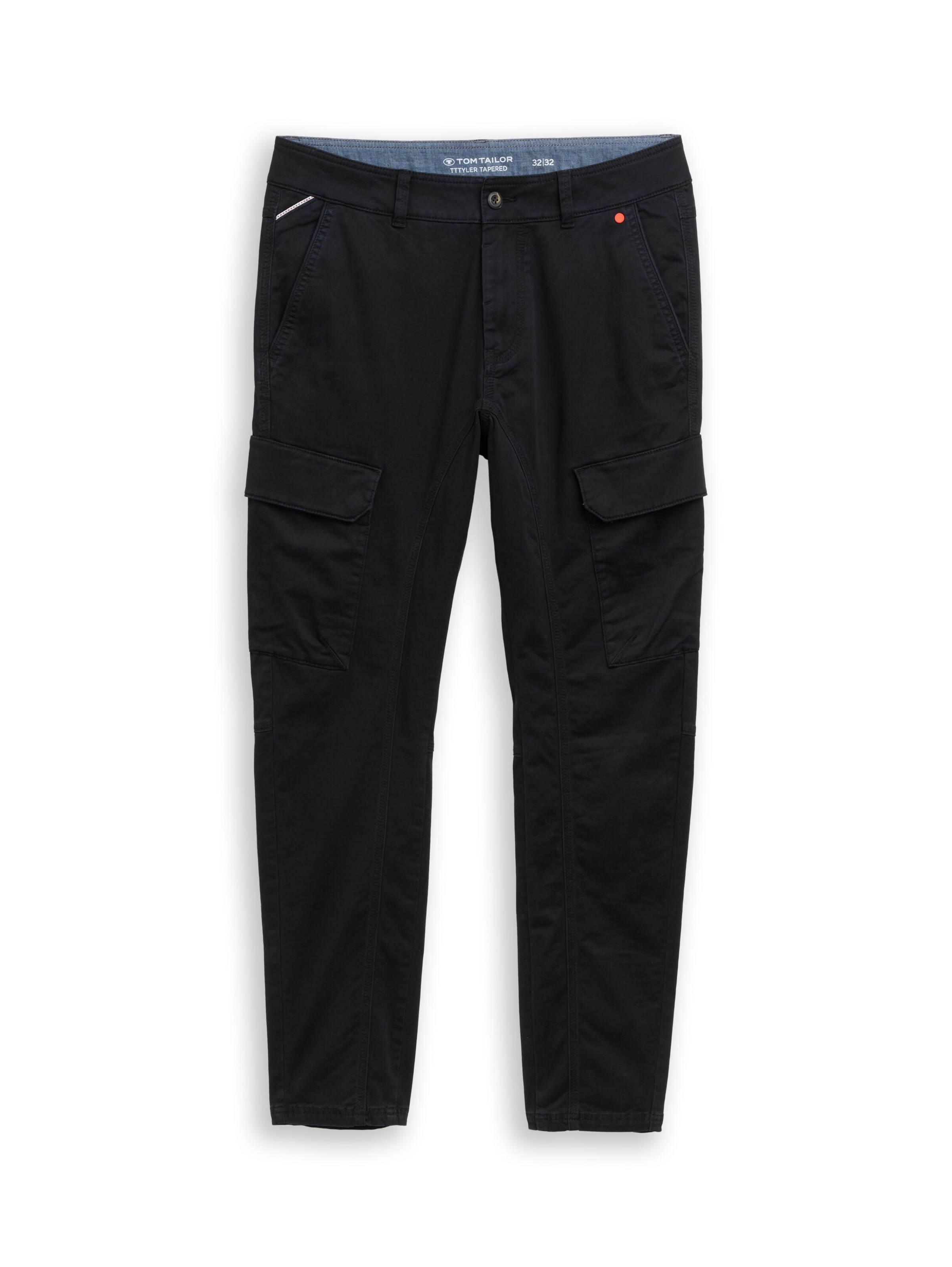Pantaloni cu buzunare 'Tyler' de la TOM TAILOR pe negru: față