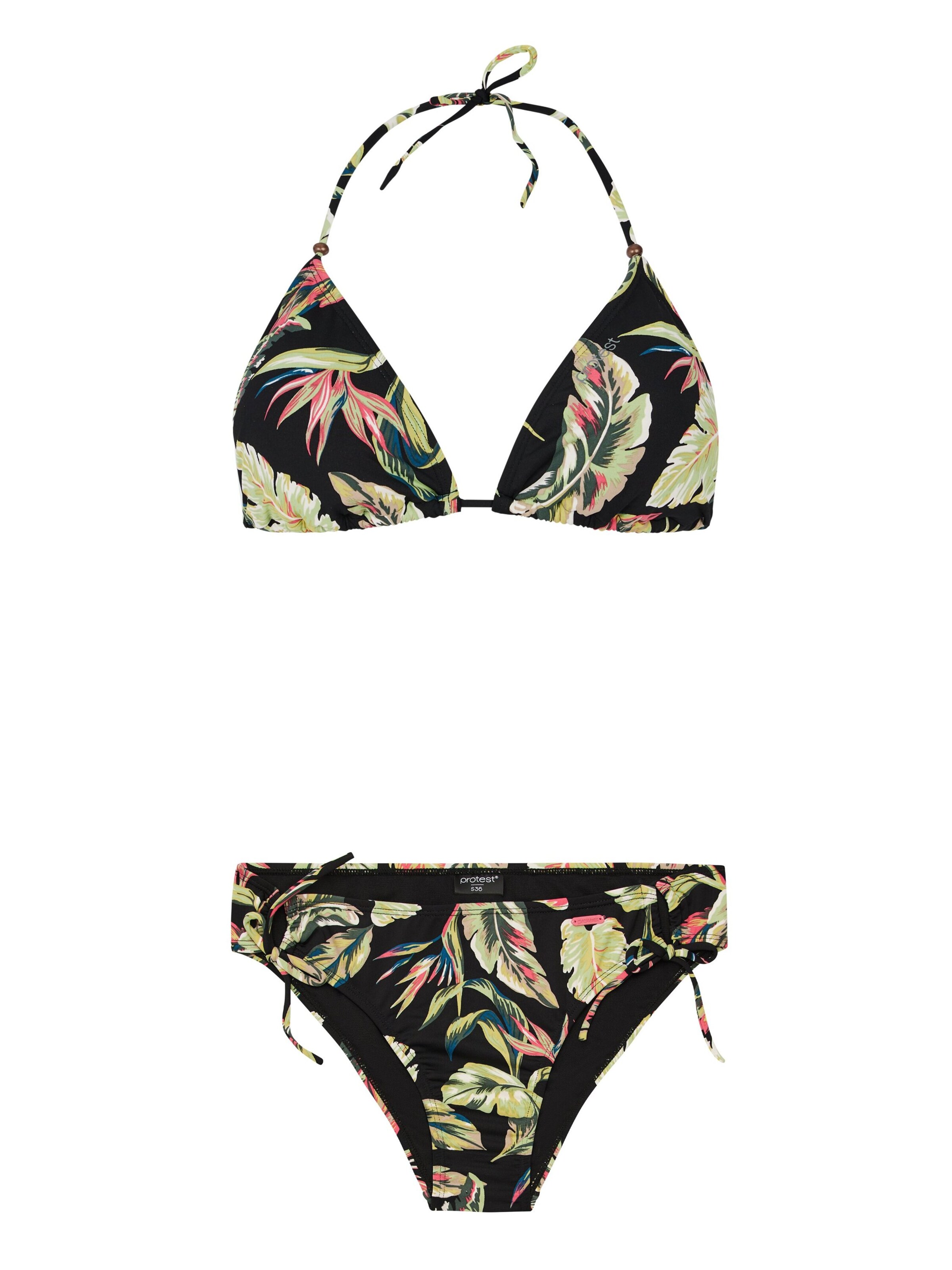 PROTEST Triangel Bikini 'PRTFluo'‌‌‌‌‌ in Schwarz: Vorderseite