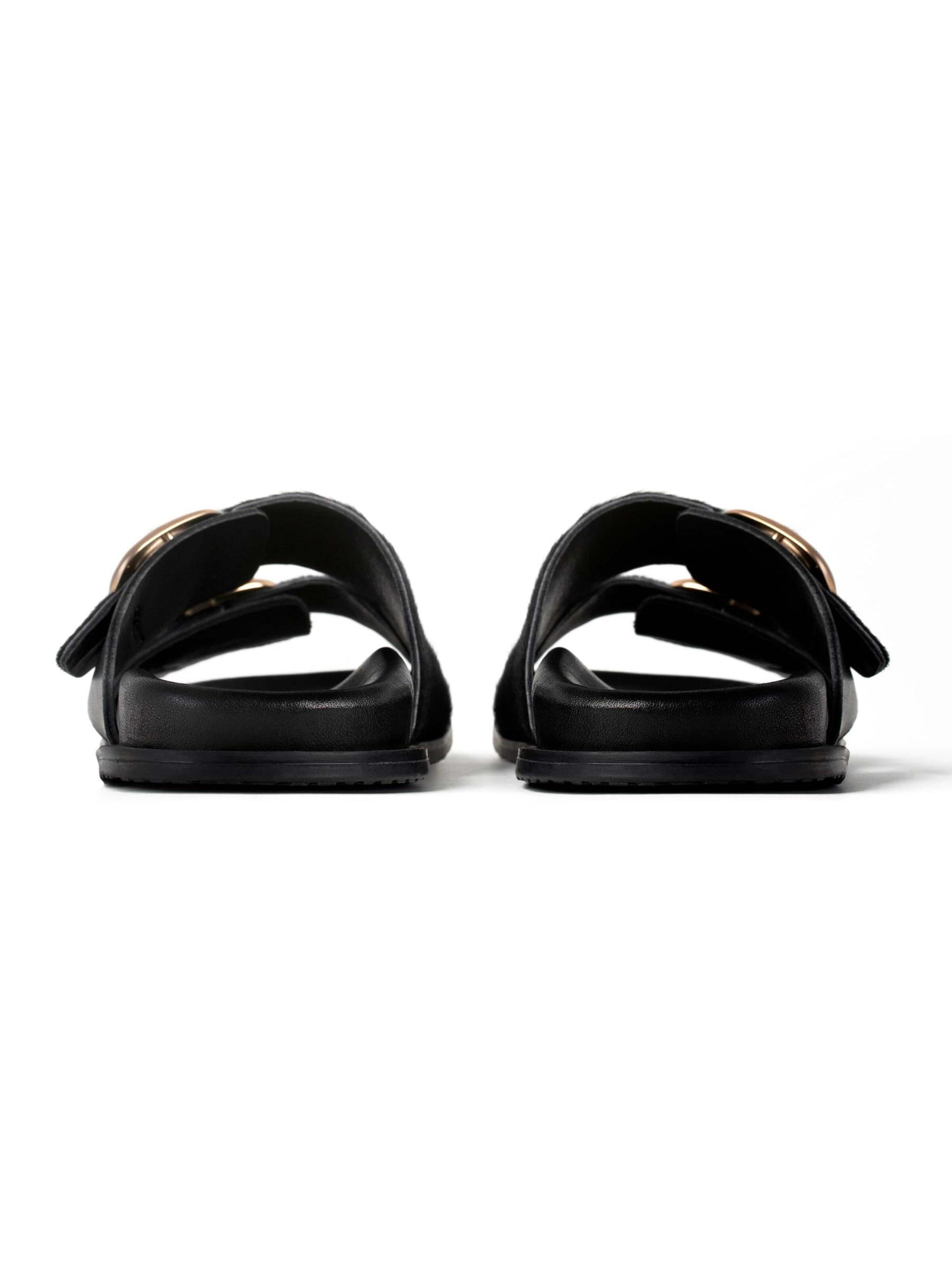 L37 HANDMADE SHOES Slipper 'STAY UNTIL TOMORROW'‌‌‌‌‌‌‌‌ in Schwarz