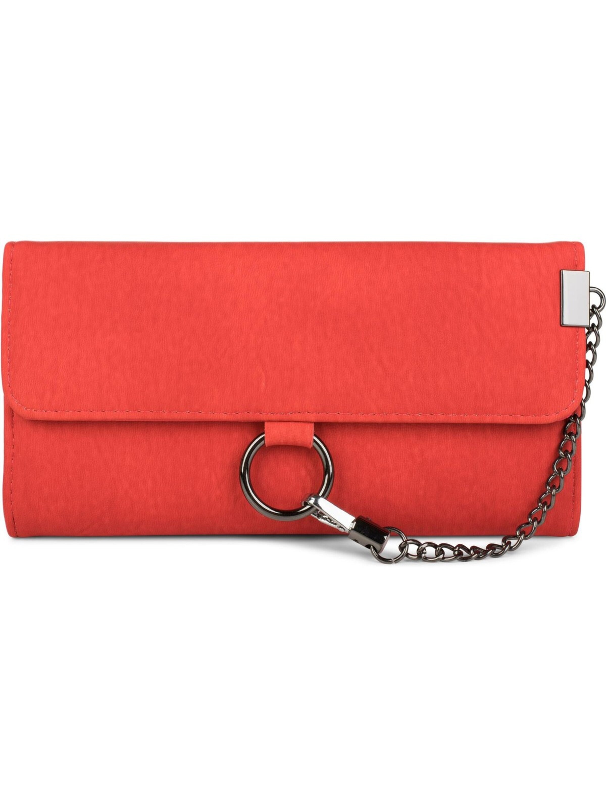 styleBREAKER Portemonnaie 'Geldbörse mit Ring und Kette'‌‌‌ in Rot: Vorderseite