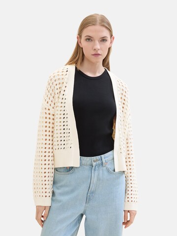 Cardigan TOM TAILOR DENIM en beige : devant