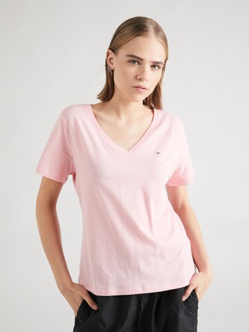 Tommy Jeans - Camiseta en rosa: frente