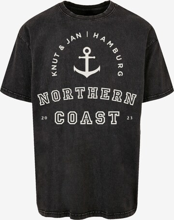 T-Shirt 'Northern Coast Nordsee Knut & Jan Hamburg' F4NT4STIC en noir : devant