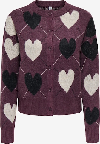 Cardigan 'ONLRITU' ONLY en violet : devant