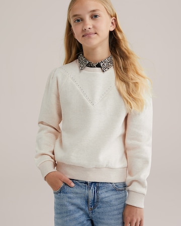 WE Fashion Bluzka sportowa w kolorze beżowy: przód
