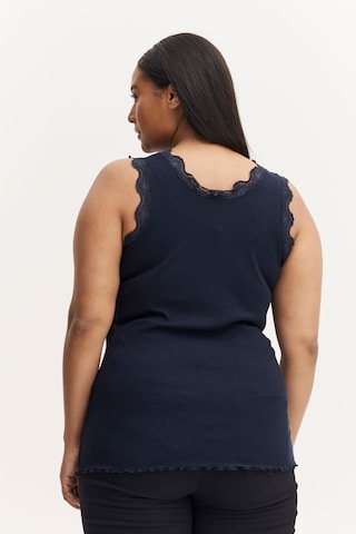 Fransa Curve Top in Blue