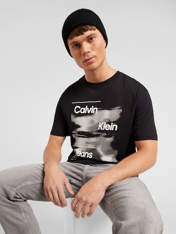 Tricou 'DIFFUSED' de la Calvin Klein Jeans pe negru: față