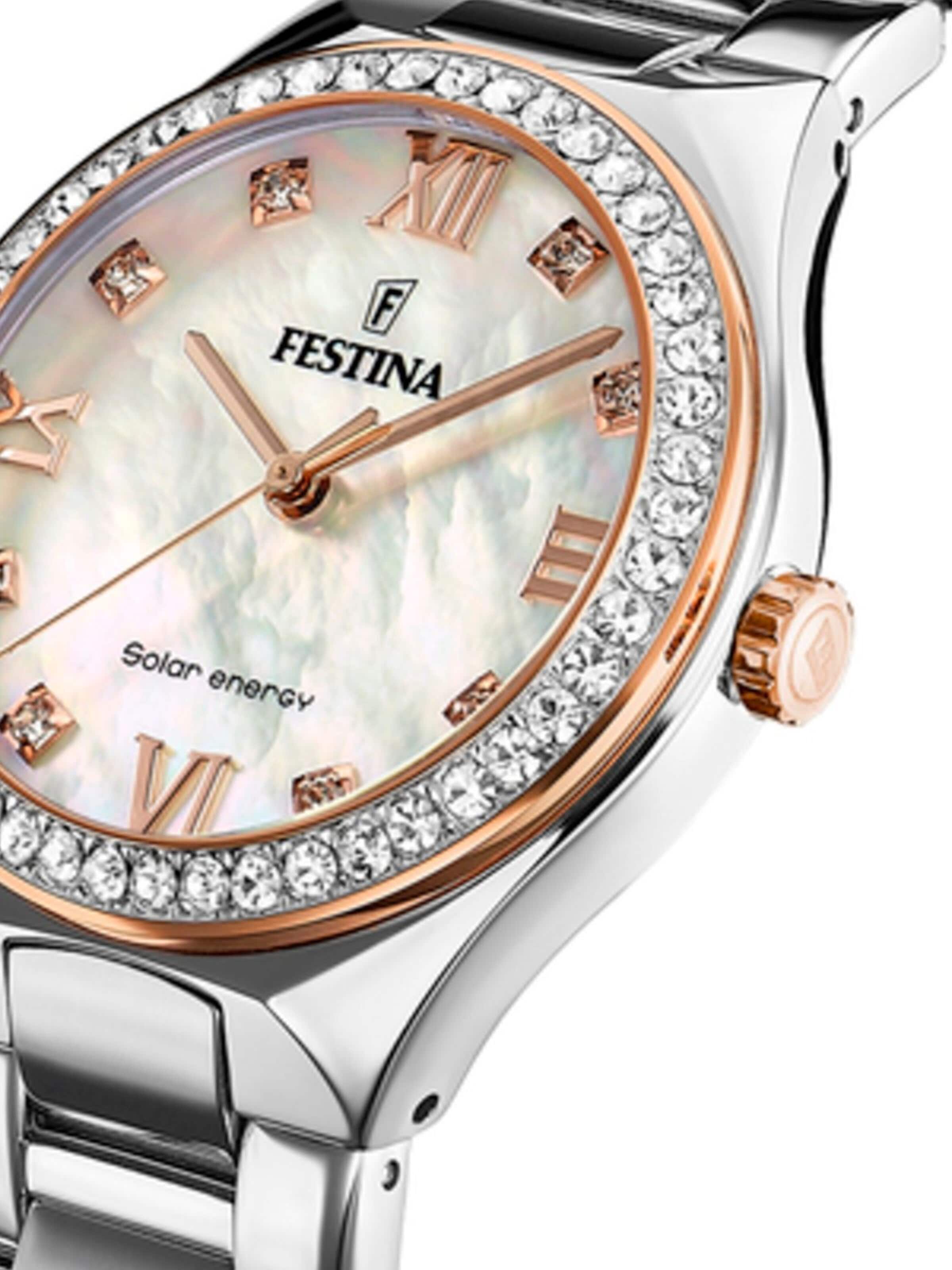 FESTINA Analoog horloge 'Festina - Watch Solar Energy - Quartz watch movement - Watch case width: 35 mm' in Beige