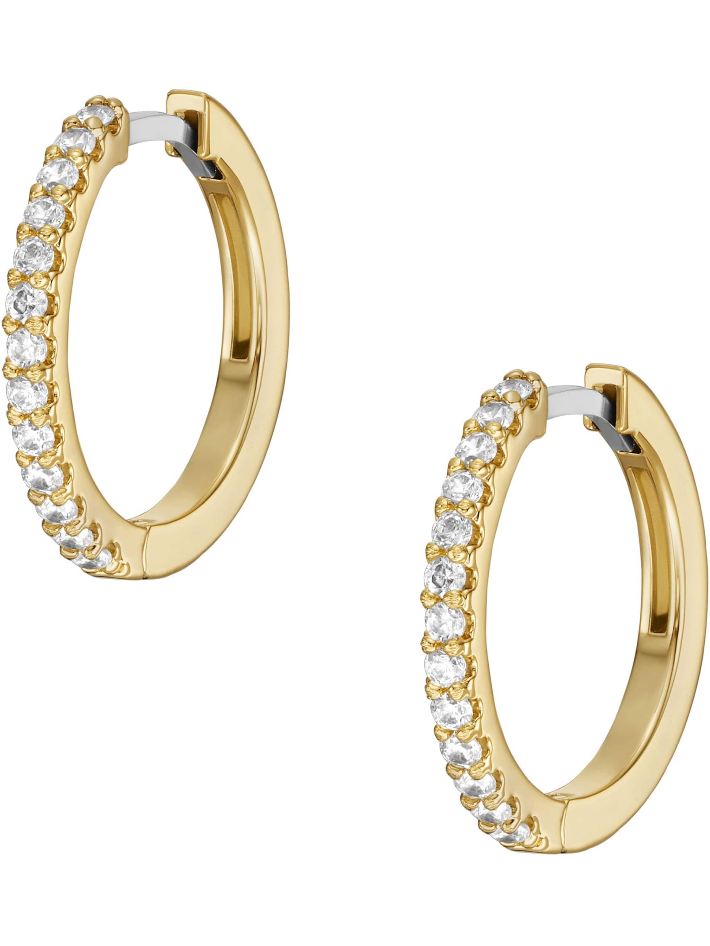 Boucles d'oreilles FOSSIL en or : devant