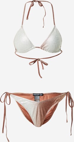 Nasty Gal Triangle Bikini in Brown: front