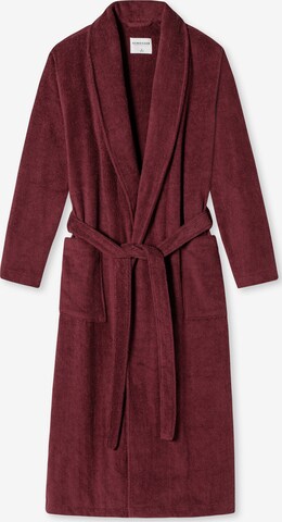 SCHIESSER Long Bathrobe in Red: front