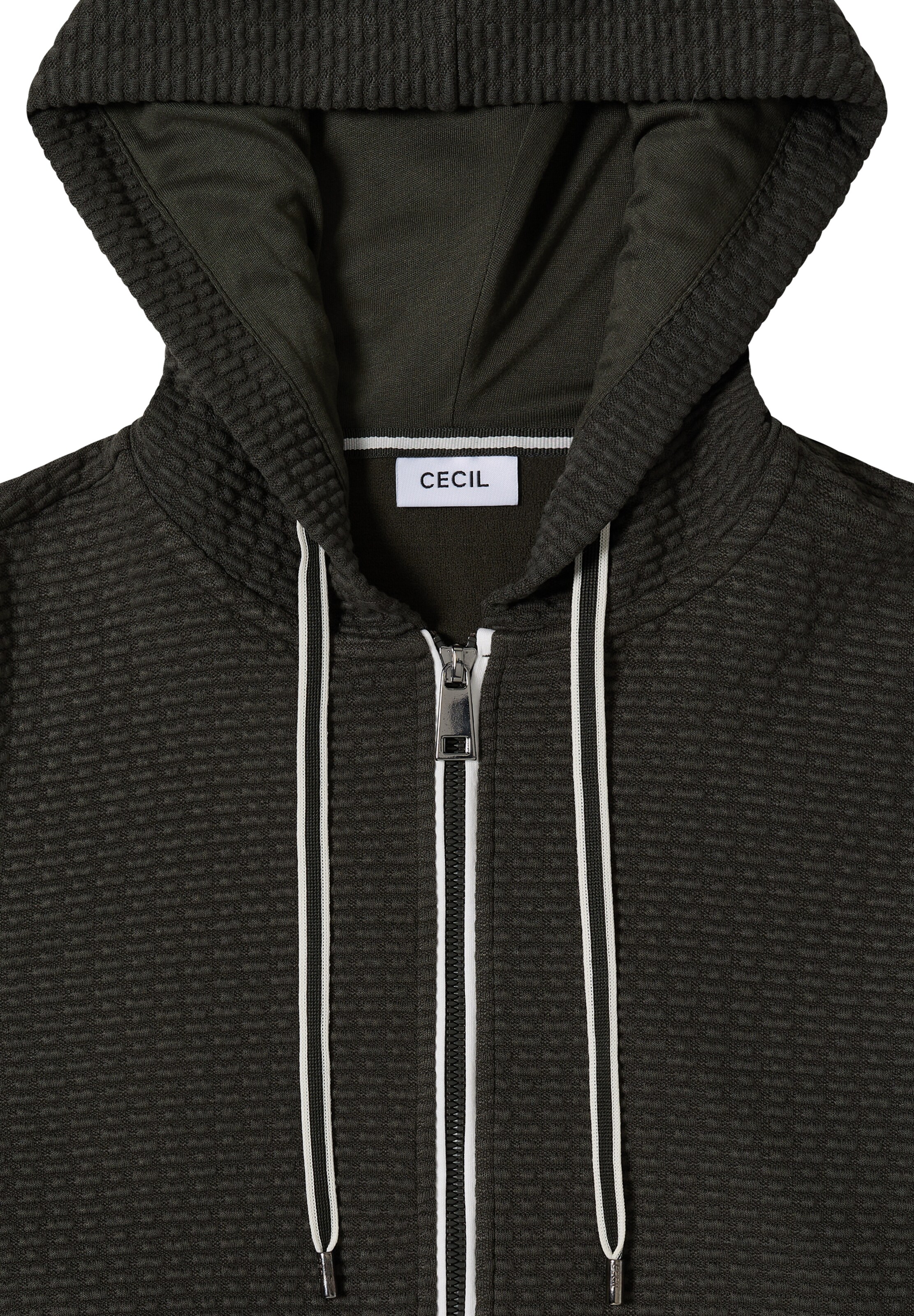 CECIL Zip-Up Hoodie in Green