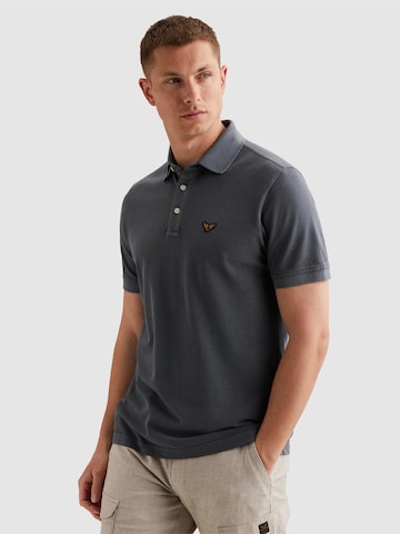 PME Legend Shirt 'Polo shirt with tailwing logo and garment-dye wash' in Blauw: voorkant