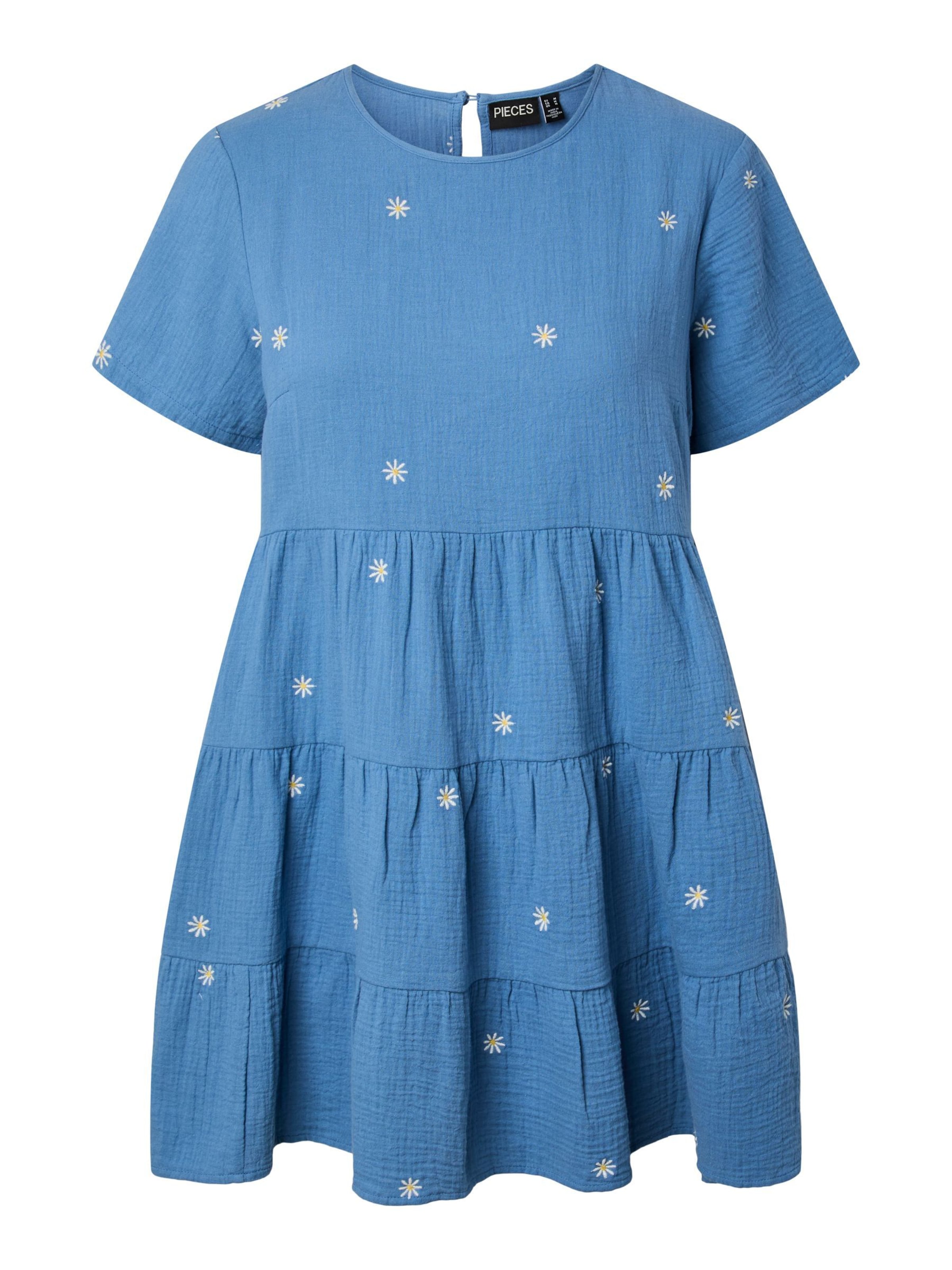 PIECES Jurk 'PCSastina' in Blauw: voorkant