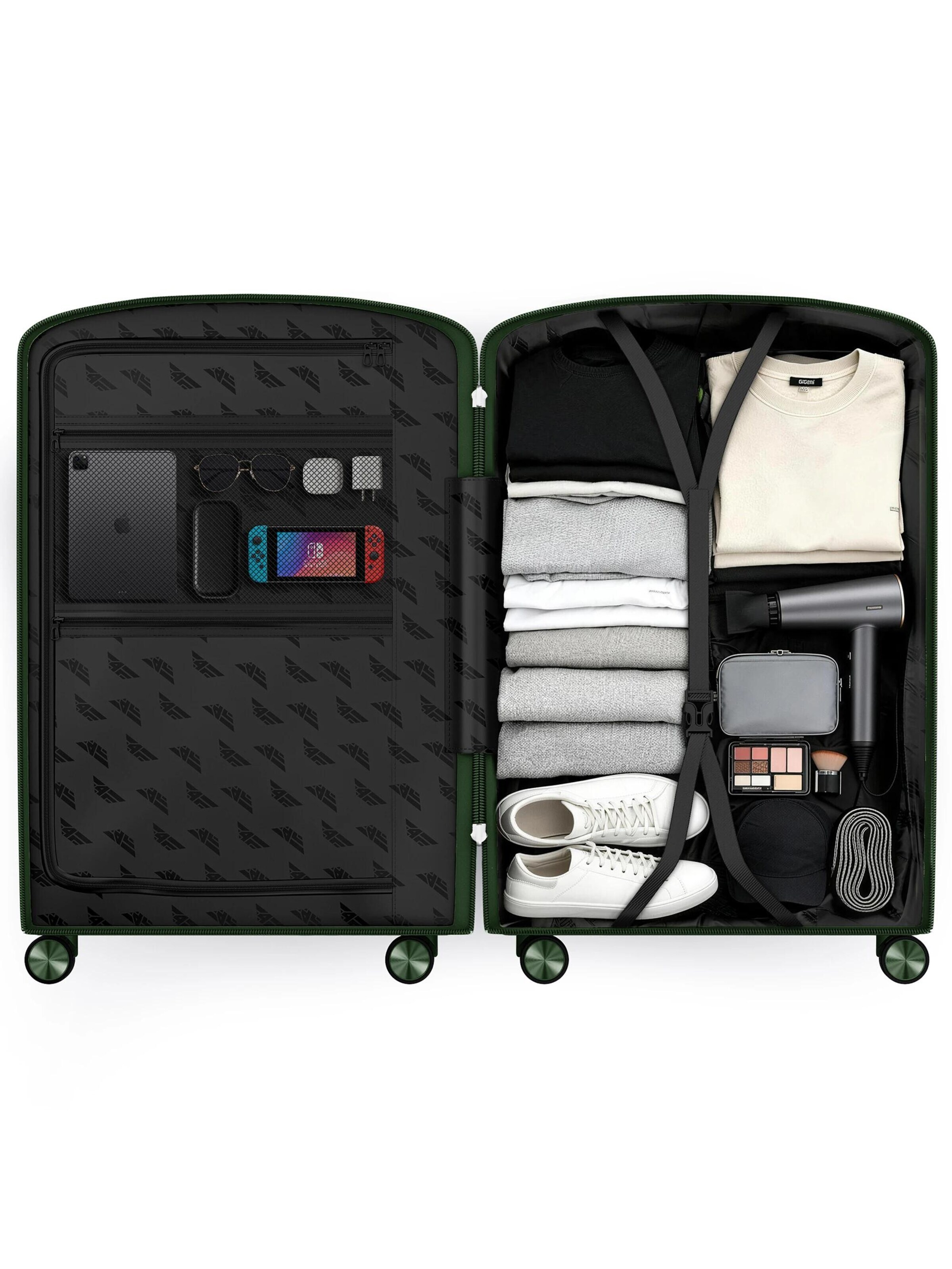 4FLY Suitcase Set 'Pixel' in Green
