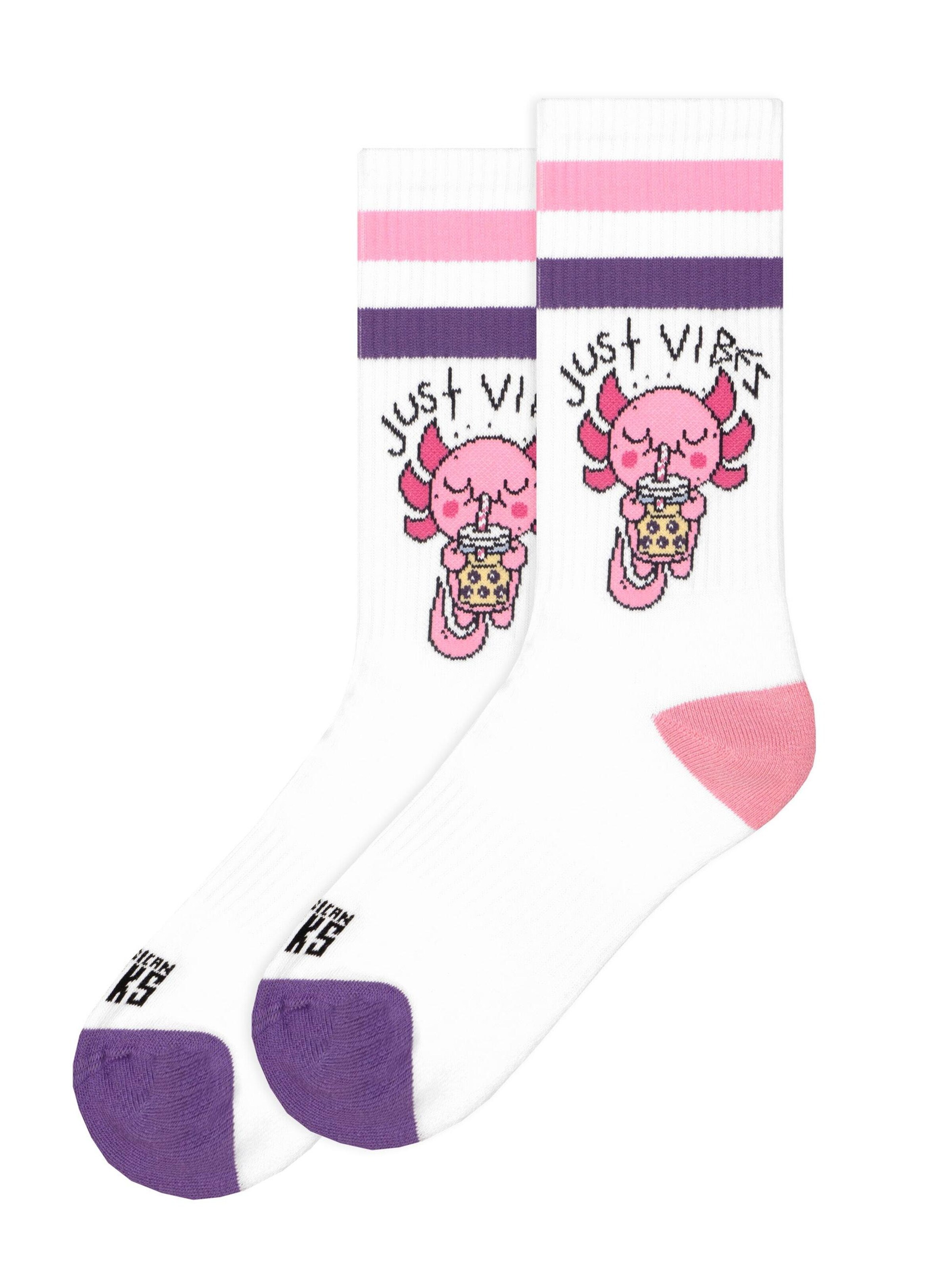 American Socks Socks 'Just Vibes' in White: front