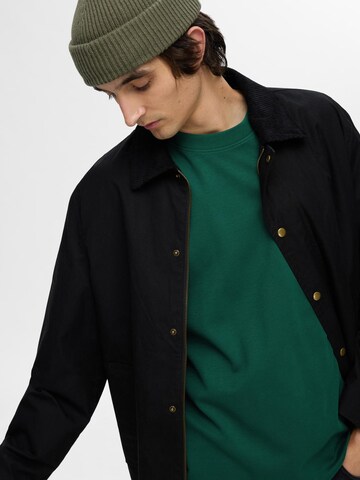 T-Shirt 'SLHOSCAR' SELECTED HOMME en vert