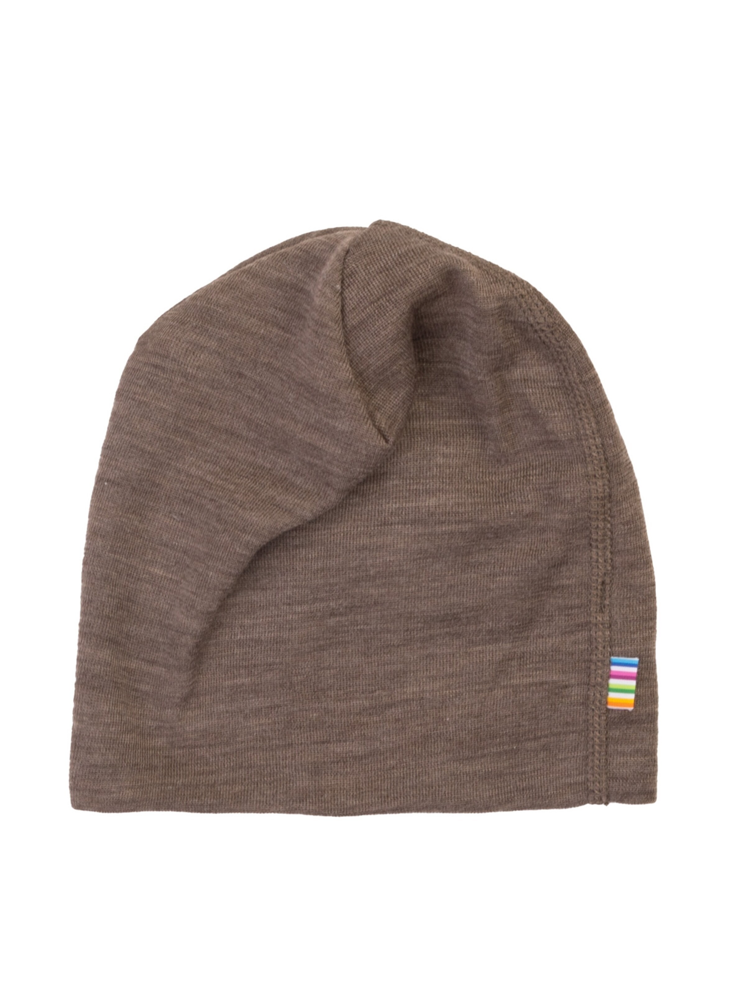 JOHA Beanie 'Beanie Mütze aus Merinowolle/Seide doppellagig' in Brown: front