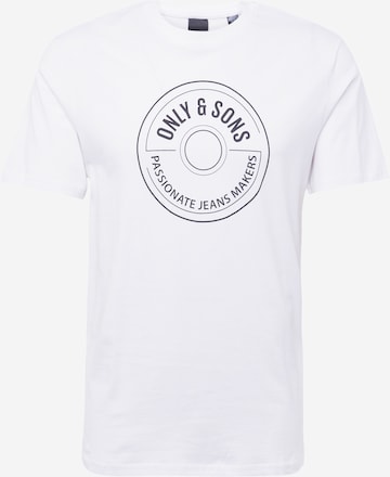 Only & Sons T-shirt 'Lamer' i vit: framsida