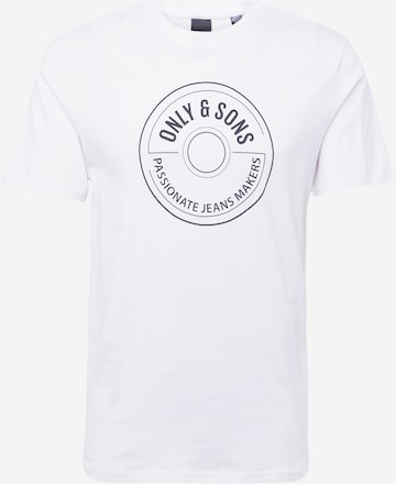 T-Shirt 'Lamer' Only & Sons en blanc : devant