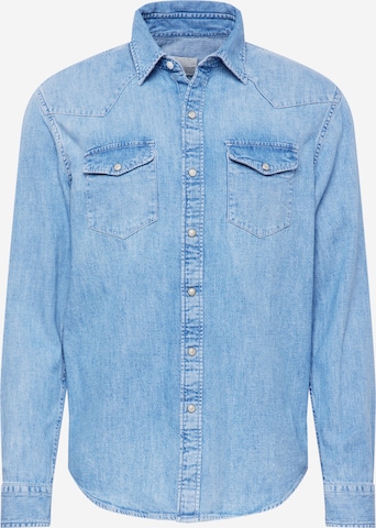 American Eagle Regular fit Overhemd in Blauw: voorkant