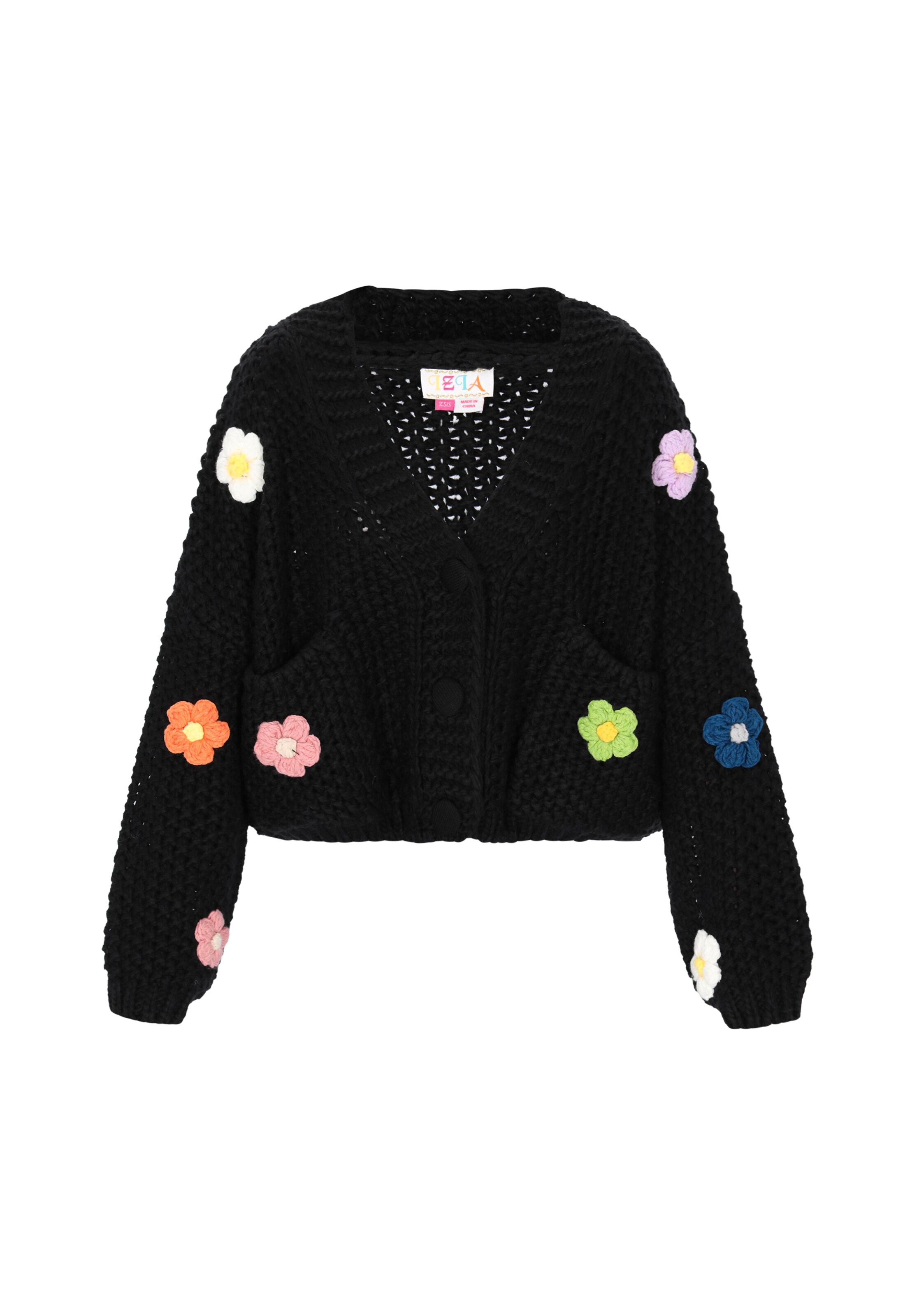 Kardiganas 'Fashion Look' iš IZIA, spalva – mėlyna / žalia / rožių spalva / juoda, Prekių apžvalga