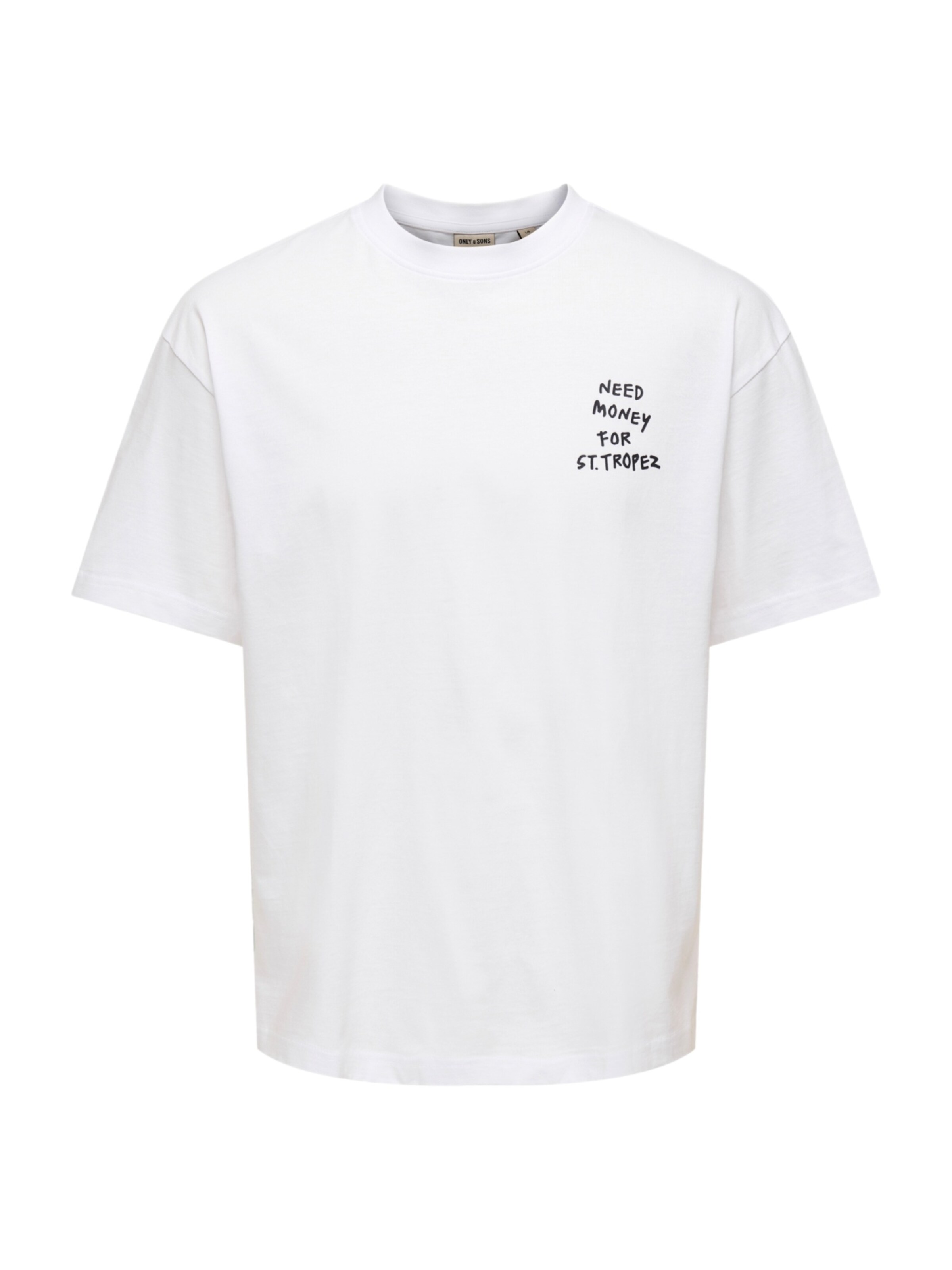 Only & Sons T-Shirt 'Money Life' in Weiß: Vorderseite