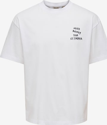 Only & Sons T-Shirt 'Money Life' in Weiß: Vorderseite