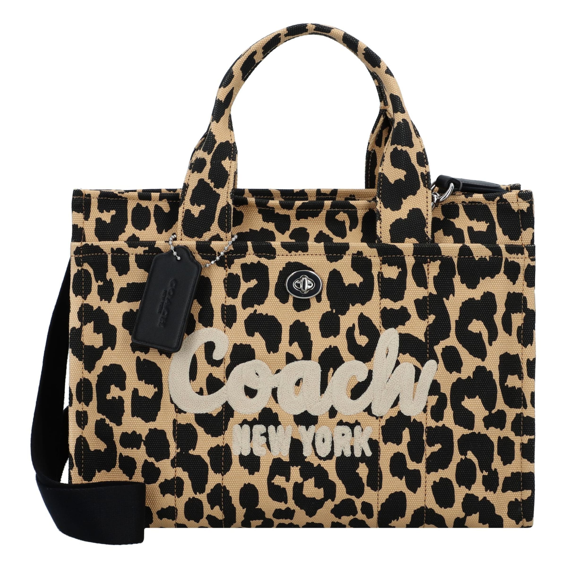 COACH Handbag &#x27;CARGO TOTE BAG WITH LEOPARD PRINT&#x27; in Black: front