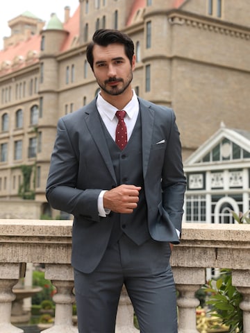 YOUTHUP Slim fit Suit 'Dreiklang' in Grey: front