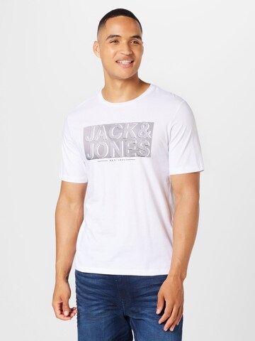 JACK & JONES T-Shirt 'PETER' in Weiß: Vorderseite