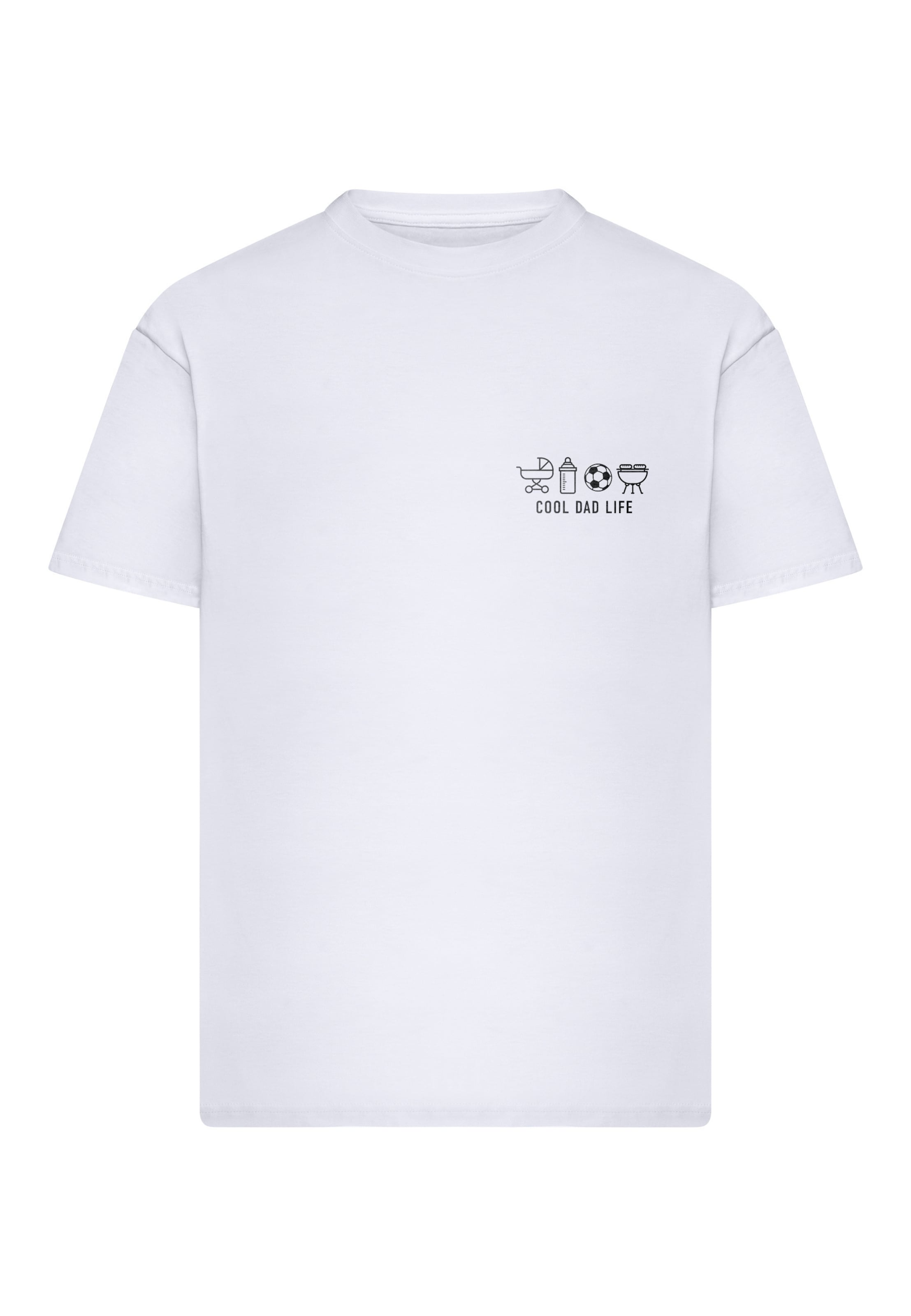 Mister Tee T-Shirt 'Cool Dad Life' in schwarz / weiß, Produktansicht