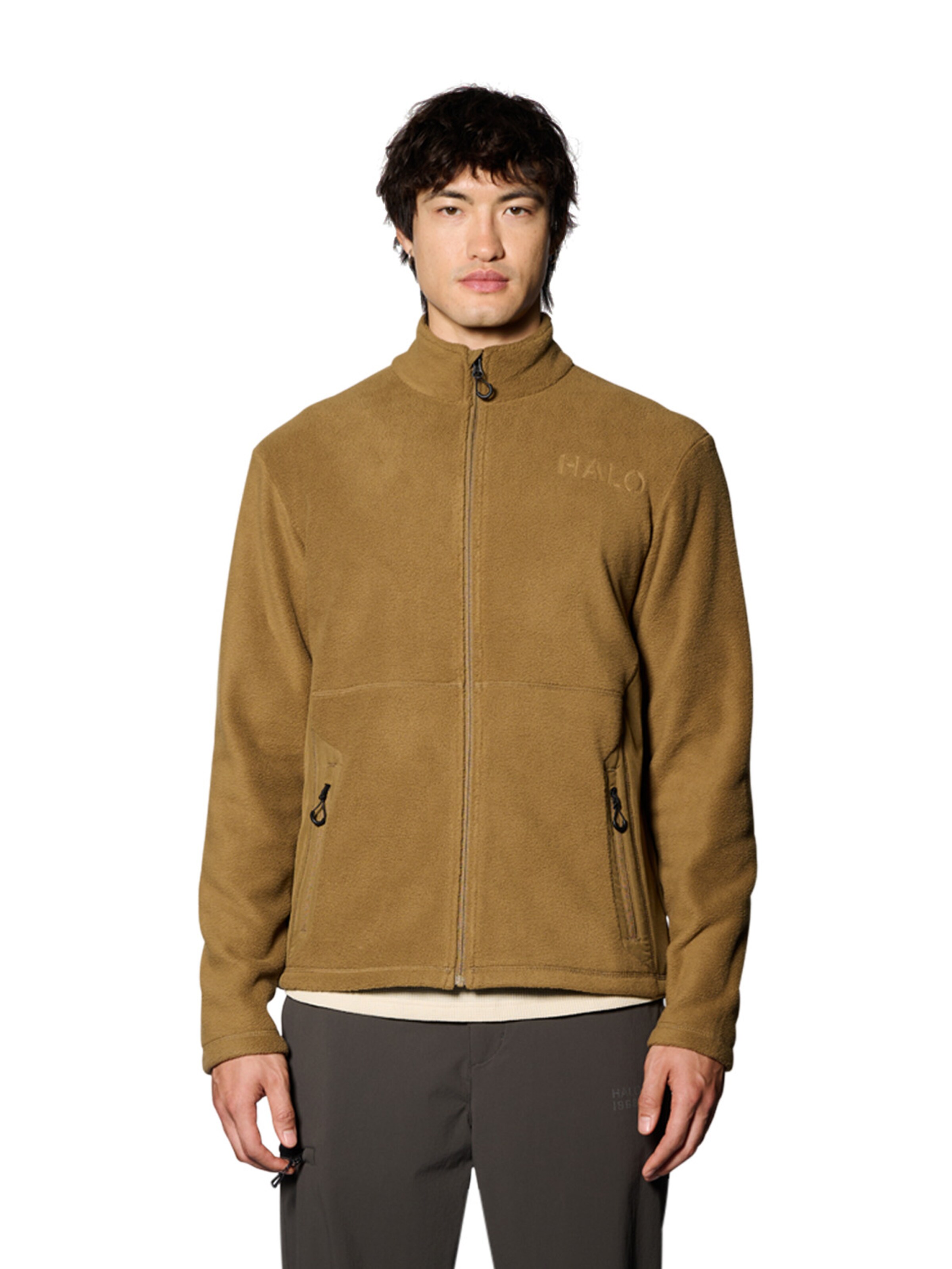 HALO Fleece jas in Bruin: voorkant