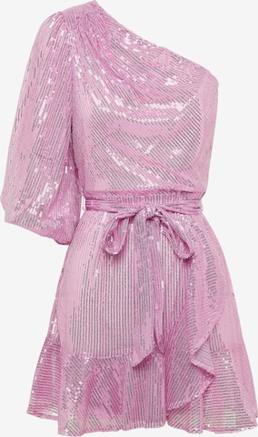 Robe 'FIONA' Tussah en rose : devant