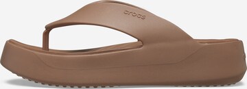 Crocs T-Bar Sandals in Brown: front