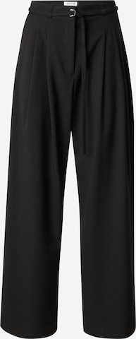 EDITED Spodnie w kant 'Elna' w kolorze czarny: przód