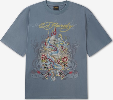 Ed Hardy Paita 'Dragon City Diamante' värissä sininen: etupuoli