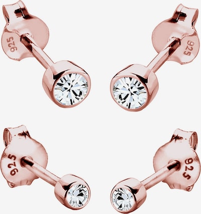 ELLI Naušnice 'Kristall' u rozo zlatna / bijela, Pregled proizvoda