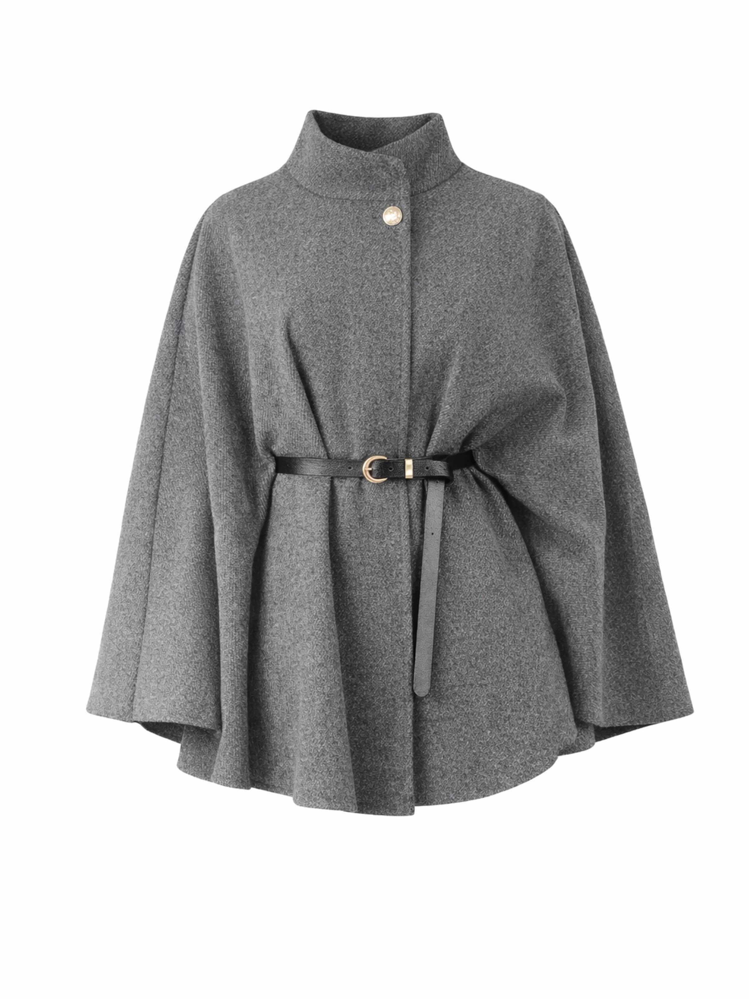 Elara Cape 'Bolero' in Grau: Vorderseite