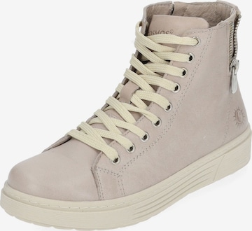 COSMOS COMFORT High-Top Sneakers in Beige: front