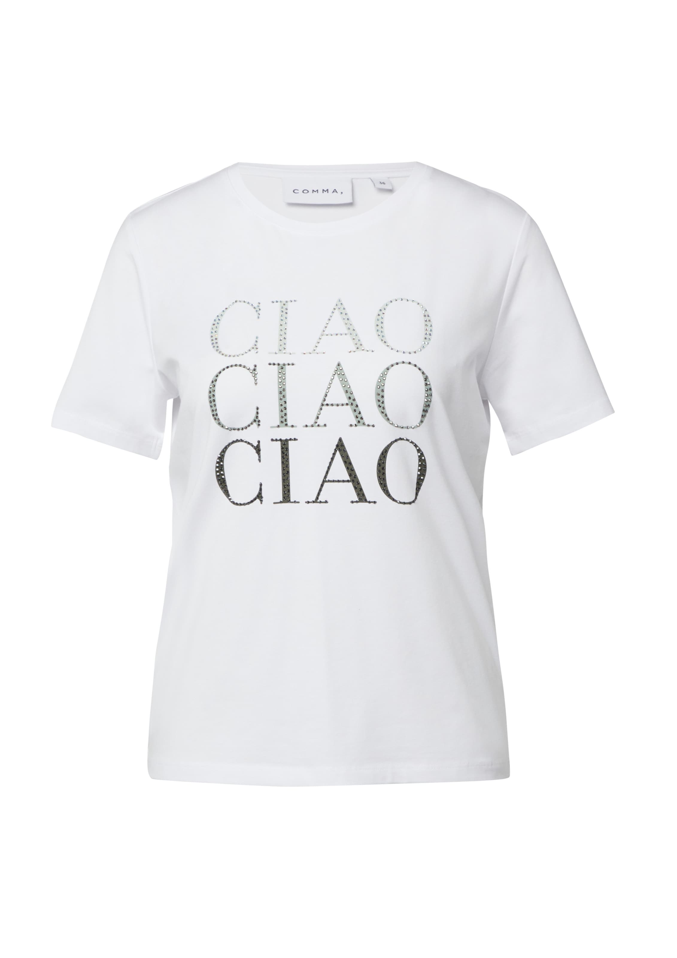 balta COMMA Marškinėliai: priekis